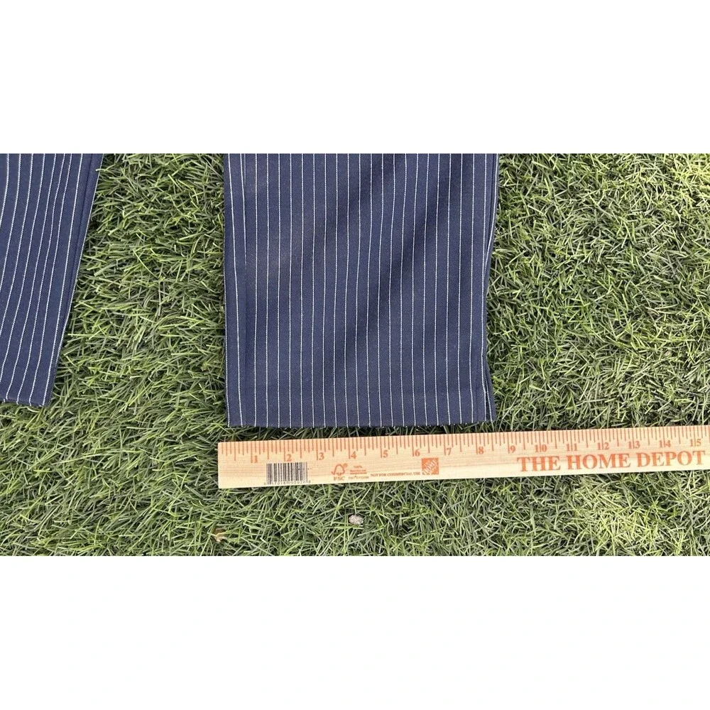 Michael Kors Pinstripe Knit Dress Pants Women's 6 Navy Stretch Career Slacks